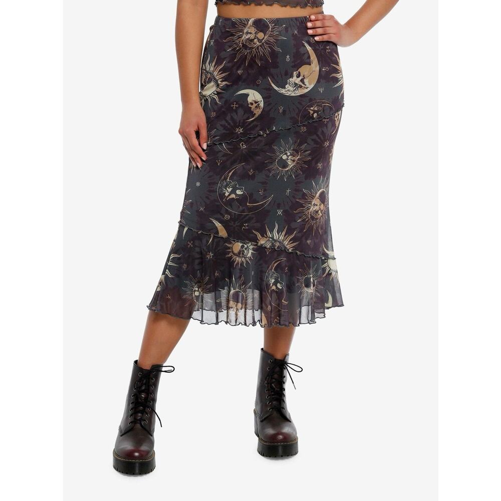 Cosmic Aura Hot Topic Celestial Skull Midi Skirt XL - Picture 8 of 8